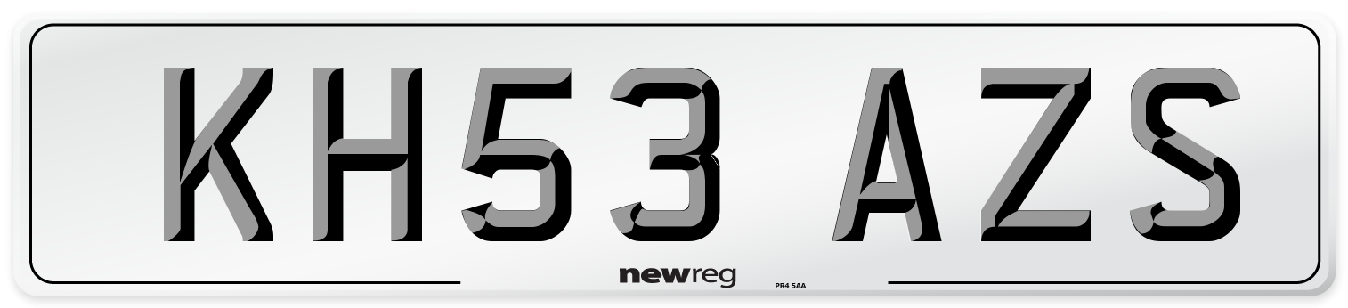 KH53 AZS Number Plate from New Reg
